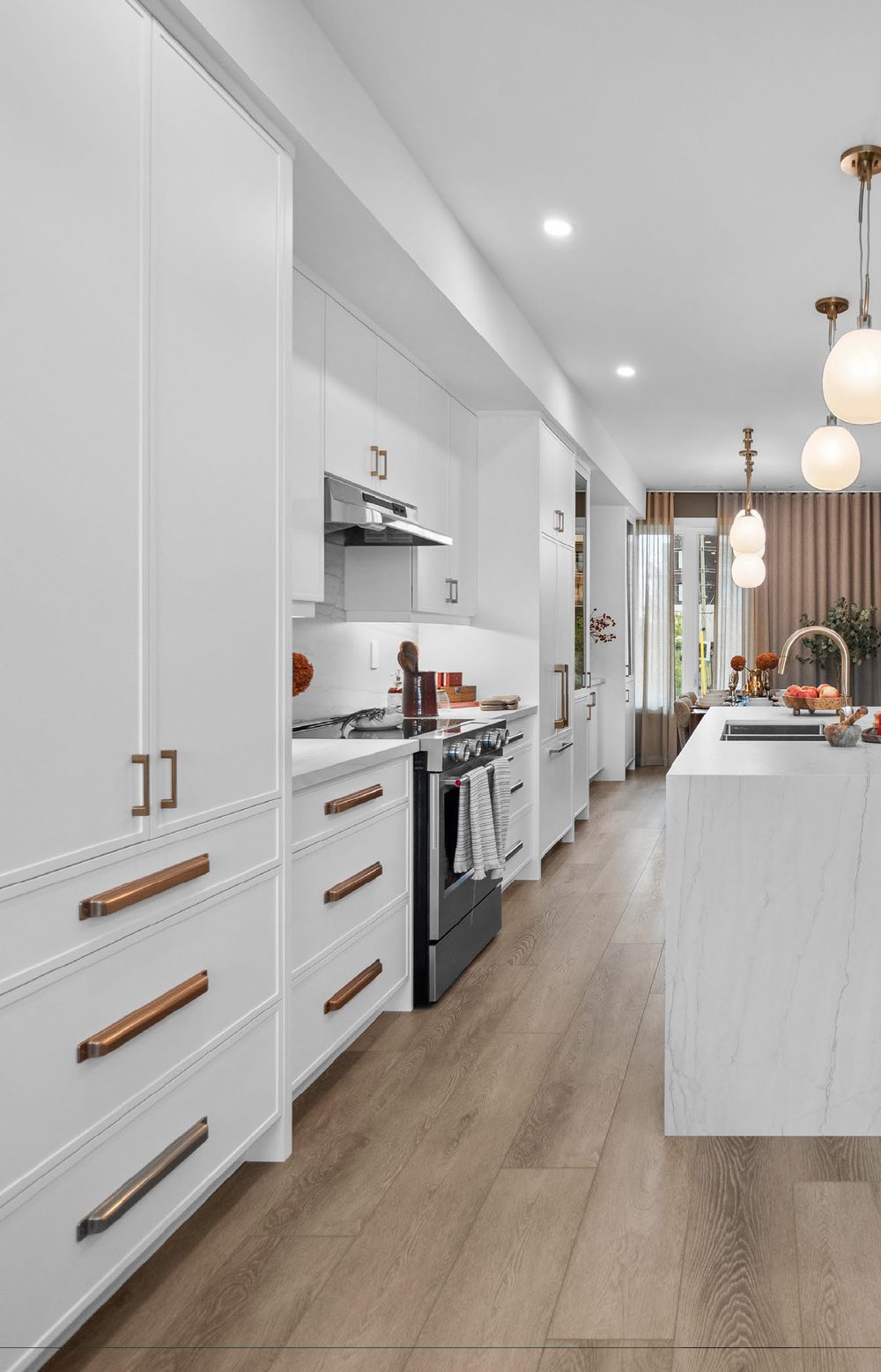 Designer kitchen interior concept at Montara Aurora townhomes